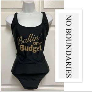 No Boundaries Ballin' on a Budget Black One Piece Swimsuit